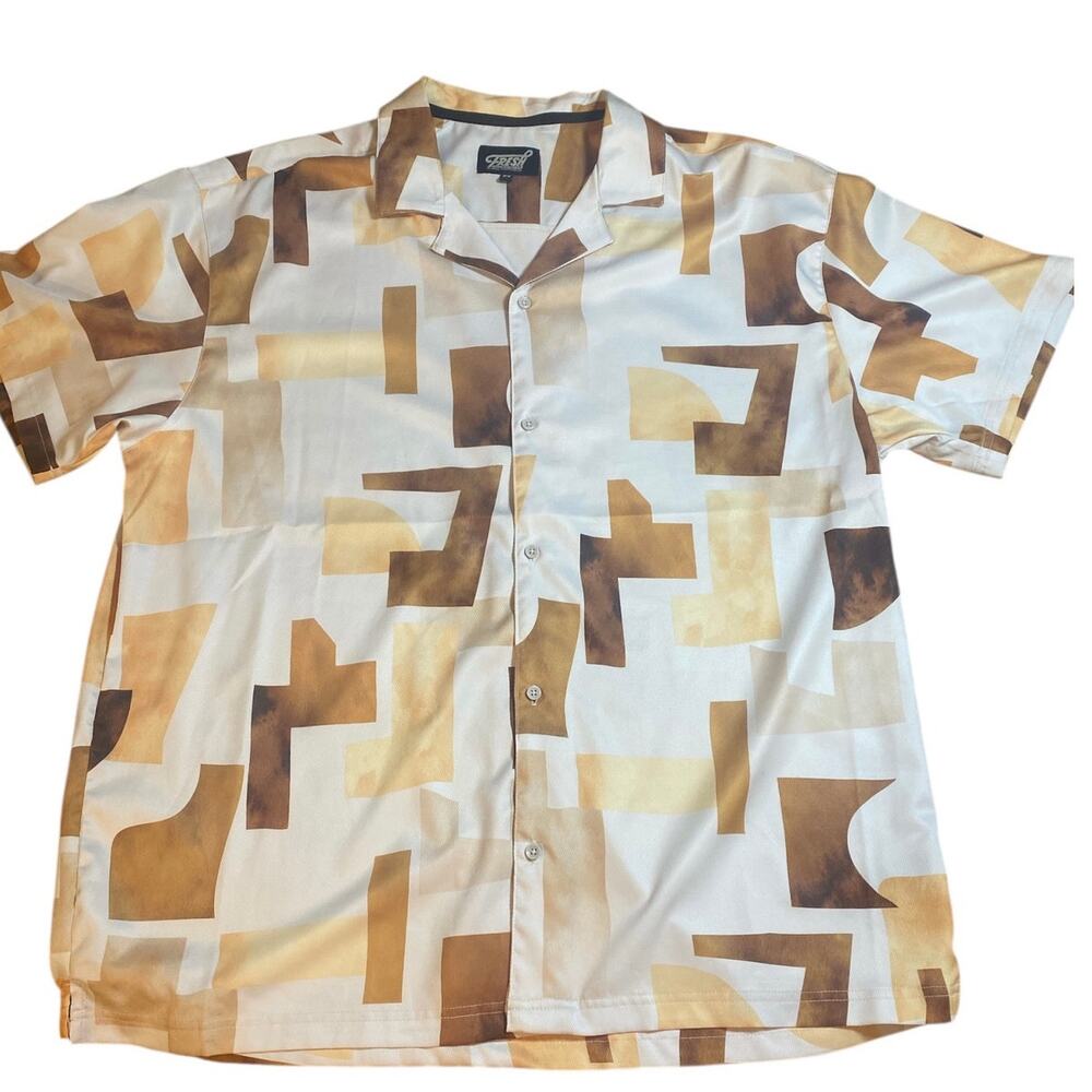 Fresh Prints of Bel-Air Men's Button-Up Shirt 2X – Geometric Abstract Print
